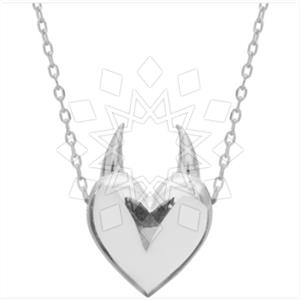 925 Sterling Silver Tusk and Horn Pendant Necklace