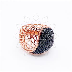 925 Sterling Silver Zirconia Pave  Cocktail Rings