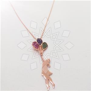 925 Sterling Silver Zirconia  Pendant Necklace