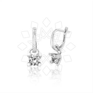 925 Sterling Silver Zirconia  Unique Earrings