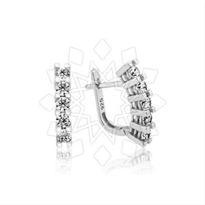 925 Sterling Silver Zirconia  Unique Earrings