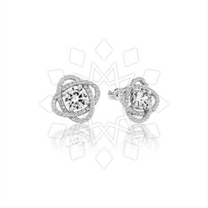925 Sterling Silver Zirconia  Unique Earrings