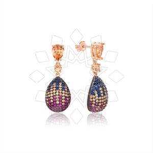 925 Sterling Silver Zirconia  Unique Earrings