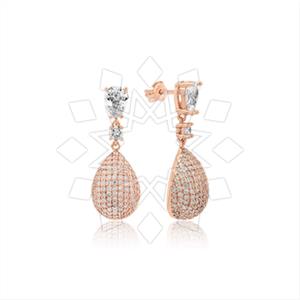 925 Sterling Silver Zirconia  Unique Earrings