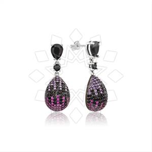 925 Sterling Silver Zirconia  Unique Earrings