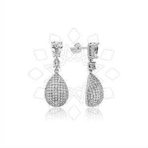 925 Sterling Silver Zirconia  Unique Earrings