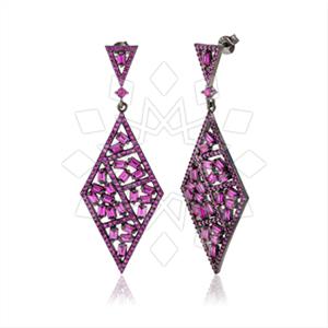 925 Sterling Silver Zirconia  Unique Earrings