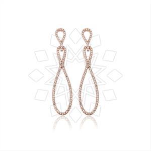 925 Sterling Silver Zirconia  Unique Earrings