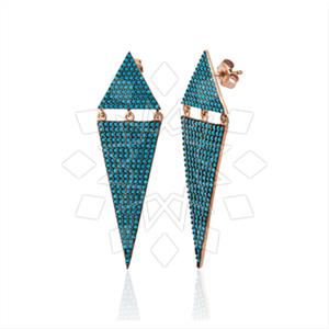 925 Sterling Silver Zirconia  Unique Earrings