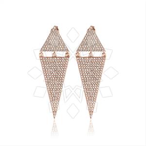 925 Sterling Silver Zirconia  Unique Earrings