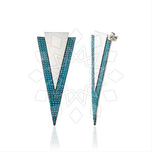 925 Sterling Silver Zirconia  Unique Earrings