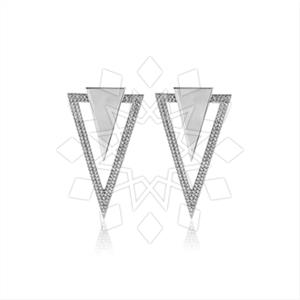 925 Sterling Silver Zirconia  Unique Earrings