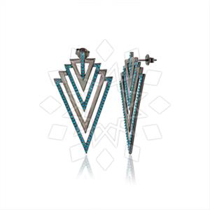 925 Sterling Silver Zirconia  Unique Earrings