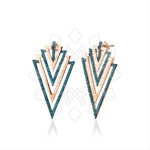 925 Sterling Silver Zirconia  Unique Earrings