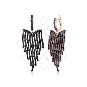 925 Sterling Silver Zirconia  Unique Earrings