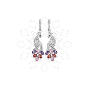 925 Sterling Silver Zirconia  Unique Earrings