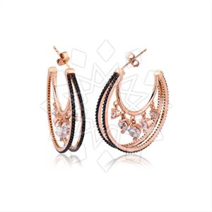 925 Sterling Silver Zirconia  Unique Earrings