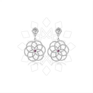 925 Sterling Silver Zirconia  Unique Earrings