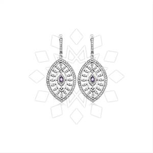 925 Sterling Silver Zirconia  Unique Earrings