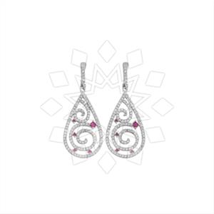 925 Sterling Silver Zirconia  Unique Earrings