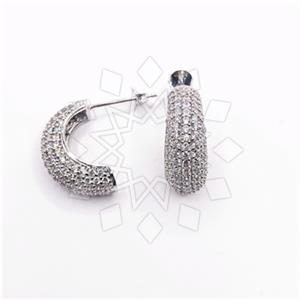 925 Sterling Silver Zirconia  Unique Earrings