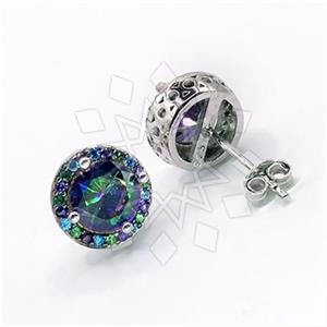 925 Sterling Silver Zirconia  Unique Earrings