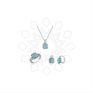 925 Sterling Silver Zirconia Ring Earring Necklace Sets