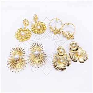 Most Popular Fashion Fantasy Large Leaf Earrings 4 Pairs