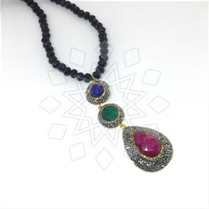 Fashion Gem and Crystals Beaded Necklace