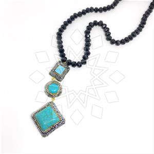 Fashion Gem and Crystals Beaded Necklace