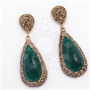 Fashion Gem and Crystals Single Drop Earrings