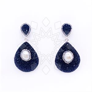 Fashion Gem and Crystals Single Drop Earrings