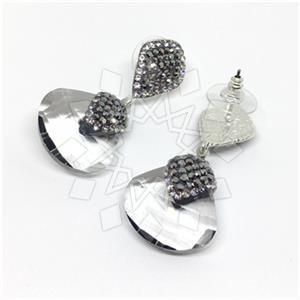 Fashion Gem and Crystals Single Drop Earrings