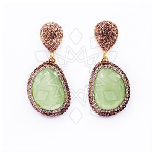 Fashion Gem and Crystals Single Drop Earrings
