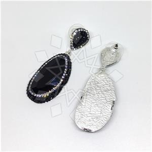 Fashion Gem and Crystals Single Drop Earrings