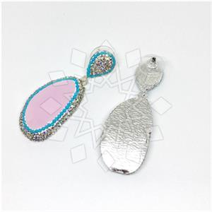 Fashion Gem and Crystals Single Drop Earrings