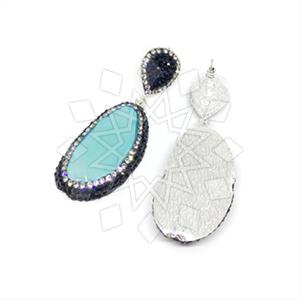 Fashion Gem and Crystals Single Drop Earrings