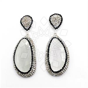 Fashion Gem and Crystals Single Drop Earrings
