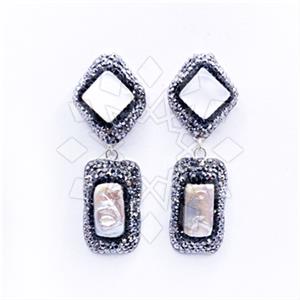 Fashion Gem and Crystals Single Drop Earrings
