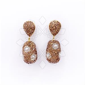 Fashion Gem and Crystals Single Drop Earrings