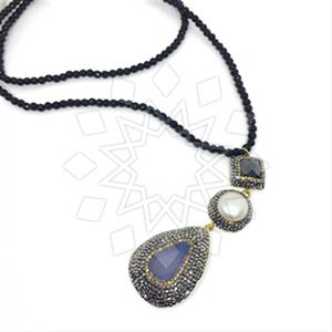 Fashion Gem and Crystals Statement Necklace