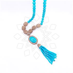 Fashion Gem and Crystals Tassel Necklace