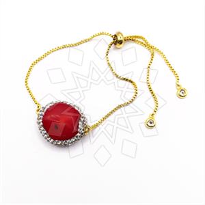 Fashion Gemstone and Crystal  Adjustable Bracelet