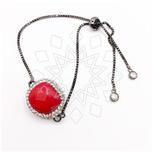 Fashion Gemstone and Crystal  Adjustable Bracelet