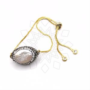 Fashion Gemstone and Crystal  Adjustable Bracelet