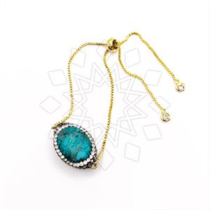 Fashion Gemstone and Crystal  Adjustable Bracelet