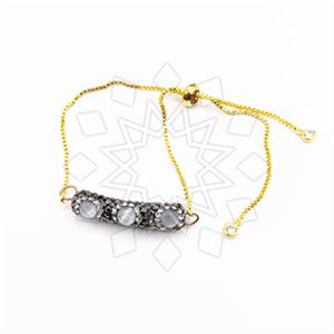 Fashion Gemstone and Crystal  Adjustable Bracelet