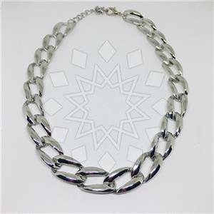 Fashion Geometric Metal and Chain Necklace