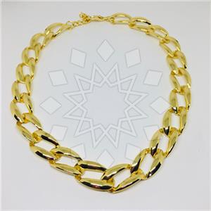 Fashion Geometric Metal and Chain Necklace