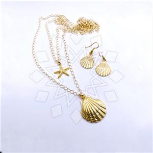 Fashion Sea and Shell Sea Earrings Necklace Sets